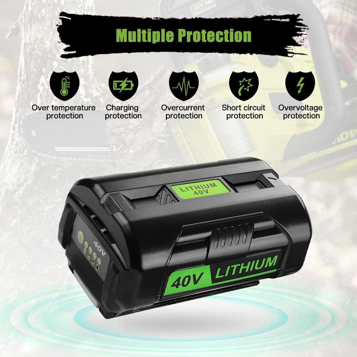 For RYOBI 40V 8.0Ah Lithium-Ion Battery Replacement OP40201 OP40261 OP4030
