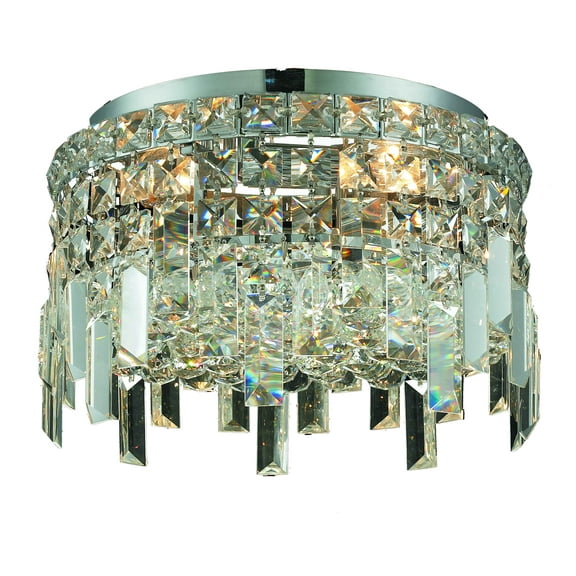 2031 Maxime Collection Flush Mount D12in H5.5in Lt:4 Chrome Finish (Royal Cut Crystals)