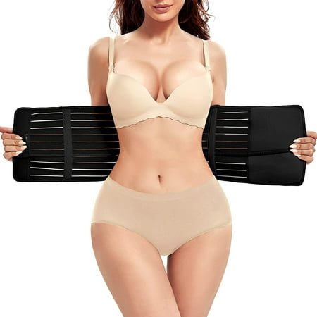 

Eleady Postpartum Waist Trainer Maternity Belly Band Wrap for Pregnancy C Section Recovery Support Belt Tummy Control Body Shaper Girdle for Women(Black XX-Large)