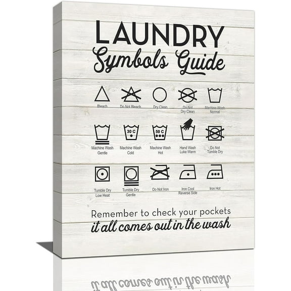 Laundry Signs Decor Wall Art Laundry Pictures Wall Decor Canvas Prints Painting Framed Artwork for Laundry 12"x16"