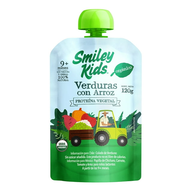 Papilla Organica Smiley Kids de Verduras con Arroz 120 grs