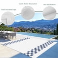 thumbnail image 3 of Outdoor Rug 3x5 ft Blue Check Plaid Outdoor Large Area Rug Non Slip Rubber Buffalo Farmhouse Style Pattern Front Door Mat RV Rug Carpet Patio Outdoor Rugs for Backyard Balcony Deck Porch Indoor, 3 of 9