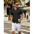 thumbnail image 2 of COOFANDY Mens Button Down Shirt Short Sleeve Polo Shirts Casual Vintage Beach Shirt Summer Shirts, 2 of 9