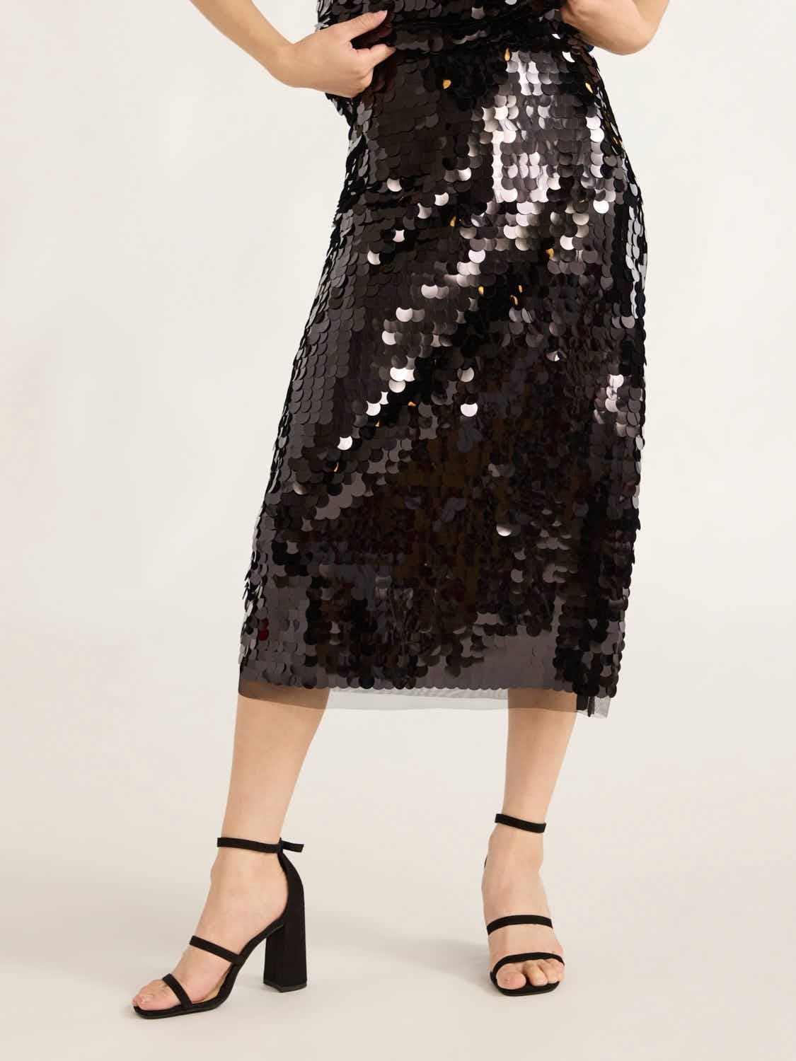 Scoop Women's & Women's Plus Paillette Sequin Midi Skirt, Sizes XS-4X