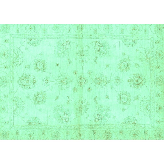 Ahgly Company Indoor Rectangle Oriental Turquoise Blue Traditional Area Rugs, 4' x 6'