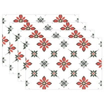Ryvnso Placemats Set of 4 Floral Christmas Dining Mats Heat-Resistant Non-Slip Washable Table Mat