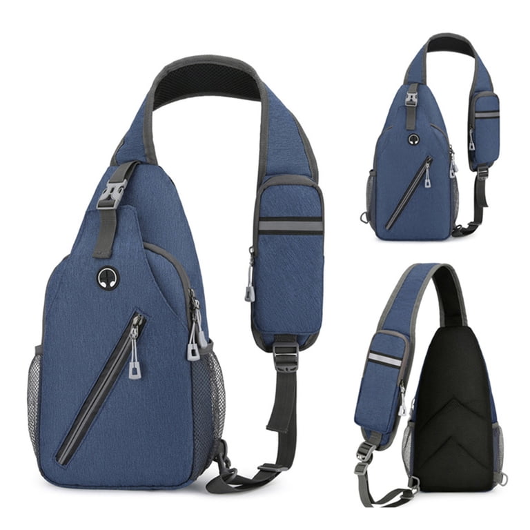 Black Sling Crossbody Bag for Men Women, Tactical Backpack  display picture 2