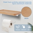 thumbnail image 6 of Dznils Wall Mount Stainless Steel Toilet Paper Holder with Wood Shelf, 7.8" x 4.7"x 4.7", Natural, 6 of 11