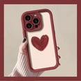 thumbnail image 6 of Love Heart Wine Red Graffiti Silicone Shockproof Raised Frame Case Compatible with iPhone Case (iPhone 12 Pro), 6 of 6