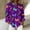 16#Purple, variant on DPTALR Women's Mardi Gras Print Button Long Sleeve Shirt,Purple,Size M