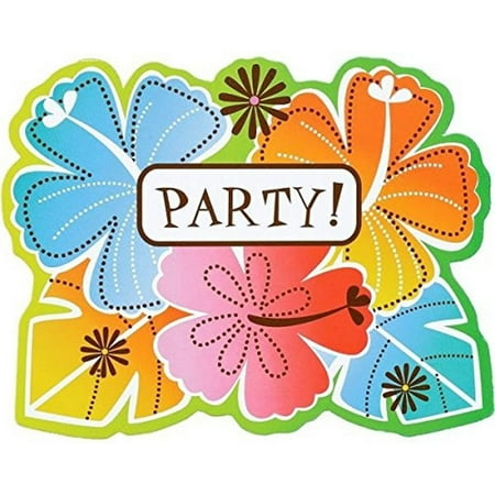 Amscan Fun in the Sun Party Invitation Cards, 5 5/8" x 4 3/8", 50 Ct.