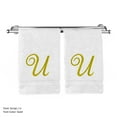 thumbnail image 3 of Monogrammed Hand Towel, Personalized Gift, 16 x 30 Inches - Set of 2 - Gold Embroidered Towel - Extra Absorbent 100% Turkish Cotton- Soft Terry Finish - for Bathroom, Kitchen and Spa- Script U White, 3 of 3