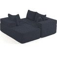 thumbnail image 2 of DELMANGO Modular Sectional Sofa with L-Shape Chaise, Corduroy Boneless Couch Set for Living Room, No Assembly Required, Black, 2 of 8