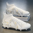 thumbnail image 4 of ChiVerve Men's High Top Soccer Shoes AG Long Spikes Adult Football Shoes Lightweight Professional Athletic Training, 4 of 6