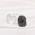 thumbnail image 2 of Natural Black Tourmaline Ring, Rough Tourmaline Adjustable Ring, October Birth, Heart Ring, 925 Sterling Silver, Womens Ring, Christmas, Thanksgiving, Handmade, Statement Jewelry, Raw Gemstone Jewelry, 2 of 5