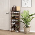 View of 8-Tier Vertical Shoe Rack, Space-Saving Corner Shoe Organizer for 14 ...