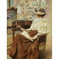thumbnail image 2 of Anonymous 15x18 Black Ornate Wood Framed Double Matted Museum Art Print Titled - Elegant Lady in the Studio (1894), 2 of 5