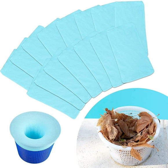 15 Pieces Pool Skimmer Socks Pool Filter Saver Socks Net Fine Mesh Filter Sock for Filters, Baskets, and Skimmers Swimming Pool Spa Supplies (Blue)