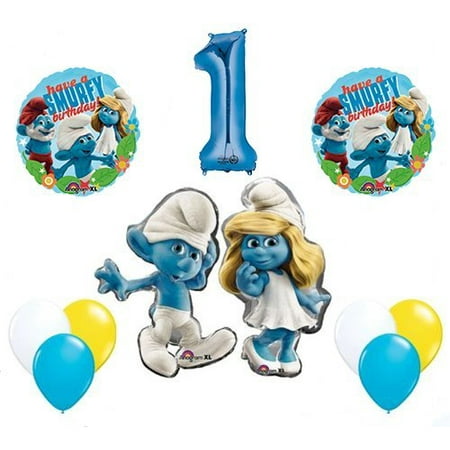 The Smurfs Birthday Party Supplies Smurf and Smurfette 1st Smurfy
