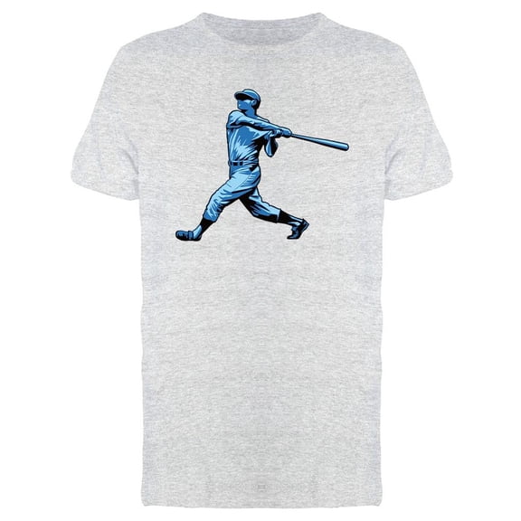 Blue Powerful Baseball Hitter  T-Shirt Men -Image by Shutterstock, Male Medium
