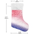 thumbnail image 2 of Red Purple Glitter Sparkle Christmas Stockings Christmas Presonalized Large Stocking Sock, Set of 1 Xmas Party Winter Decor Candy Bag Family Holiday Gift, 17.7 Inch, 2 of 7