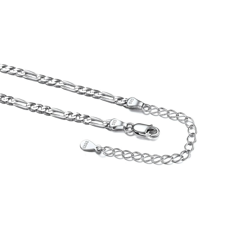 ChicSilver 3mm Sterling Silver Figaro Chain Anklet for Women Ankle  Bracelets Simple Beach Jewelry