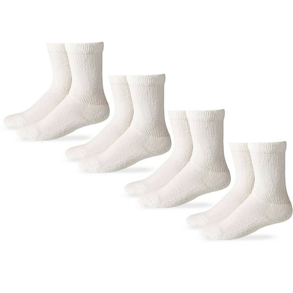 Carolina Ultimate Mens Womens Socks, Non-Binding Diabetic Cotton Crew Socks, 4 Pairs