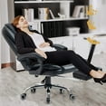 Black HighBack Massaging Reclining Office Chair with Adjustable Height and Armrest, 280 lb