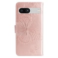 thumbnail image 4 of Allytech Google Pixel 7a Case Wallet, PU Leather Big Butterfly Embossed Shockproof Cards Holder Hand Wrist Protective Flip Stand Cover Wallet Case for Goolge Pixel 7a - Rosegold, 4 of 9