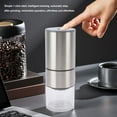 thumbnail image 6 of M Buder Electric Coffee Grinder Fine Coarse Adjustable Automatic USB Charging Portable Cordless Bean Grinder 110ml Silver 9.84 in / 25 cm, 6 of 9