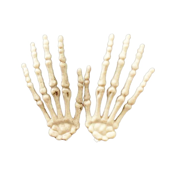 1 par de manos de esqueleto de Halloween, mano de plástico, modelo de esqueleto de garra de calavera, manos aterradoras para decoración de Halloween, broma de terror, fiesta de cosplay, decoraciones d