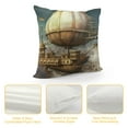 thumbnail image 4 of Shangniulu Vintage Steampunk Airship Decorative Throw Pillow Cover Square Cushion Cases Printed Pillowcase for Couch Sofa Living Room, 4 of 5