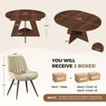 thumbnail image 2 of Hawsaiy 7 Piece Extendable Dining Table Set for 6, 47.24"-63" Round to Oval Kitchen Dining Room Table with Storage Shelf & Upholstered Dining Chairs, Modern Wood Dining Table Set for Apartment, 2 of 11