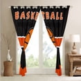 thumbnail image 4 of Sport Curtains Basketball 30%-50% Blackout Curtains Teens Adults, Black Orange Curtains & Drapes Gamer Game Bedroom Curtains, 4 of 6