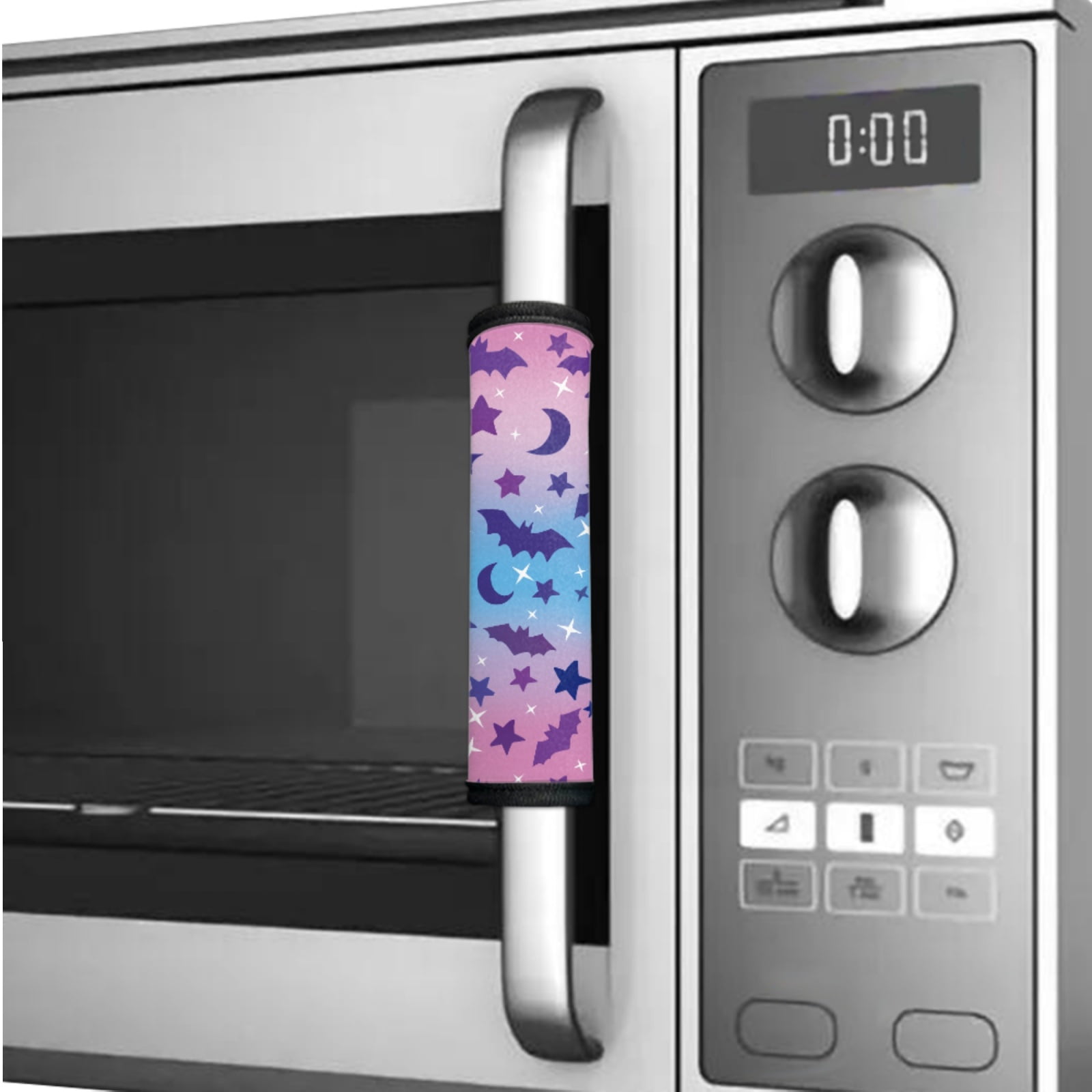 SEANATIVE 6 Pieces Fridge Door Handle Covers Waterproof Kitchen Electrical Appliance Decor Handles Anti-Slip Oven Microwave Dishwasher Door Cloth Protector, Bat Stars Pink-Blue Gradient