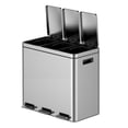 thumbnail image 1 of EDTara Dual Compartment Trash Can, Stainless Steel Kitchen Step Trash Can with Lids,Oft-Close Lid & Foot Pedal - Kitchen Recycling/Waste System, 1 of 5