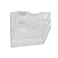 thumbnail image 5 of Wall Mounted Mesh File Holder Display Rack 3 Sections Wall Mounted Bookshelf Argent, 5 of 8