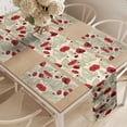 thumbnail image 2 of Ambesonne Poppy Flower Table Runner & Placemats, Sketch Leaves Rural, Placemat 4 pcs + Runner 16"x90", Scarlet Fern Green Beige, 2 of 2