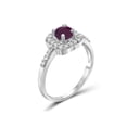 thumbnail image 2 of JewelersClub Ruby Ring Birthstone Jewelry – 0.65 Carat Ruby 0.925 Sterling Silver Ring Jewelry with White Diamond Accent – Gemstone Rings with Hypoallergenic 0.925 Sterling Silver Band, 2 of 4