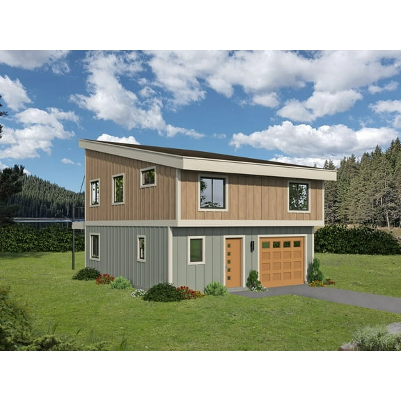 763-375: Modern Contemporary 3 Bed, 2 Bath Luxury Home Plan, 1175 Sq Ft: Full Blueprints with License to Build by Home Plan Marketplace - Lesuto