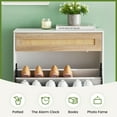 thumbnail image 4 of QinaQin Slim 24-Inch Rattan Shoe Cabinet with Flip-Top Shelves and Drawers – a Freestanding, Concealed Shoe Cabinet with Adjustable Shelves for Entryways and Hallways, 4 of 8