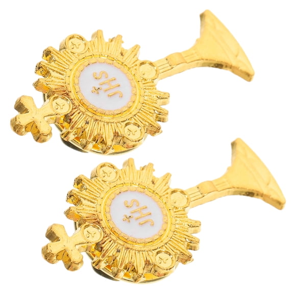 Masteelf 2pcs Cross Lapel Pins For Men And Women Cross Fashion Accessory Cross Badge Pin clothes Dress Accessory Baptism Dress Accessory