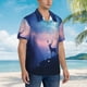 thumbnail image 3 of Balery Night Sky Elk Camisas hawaianas de manga corta para hombre, camisas playeras de corte holgado, camisas de vacaciones con botones,Medium, 3 of 7