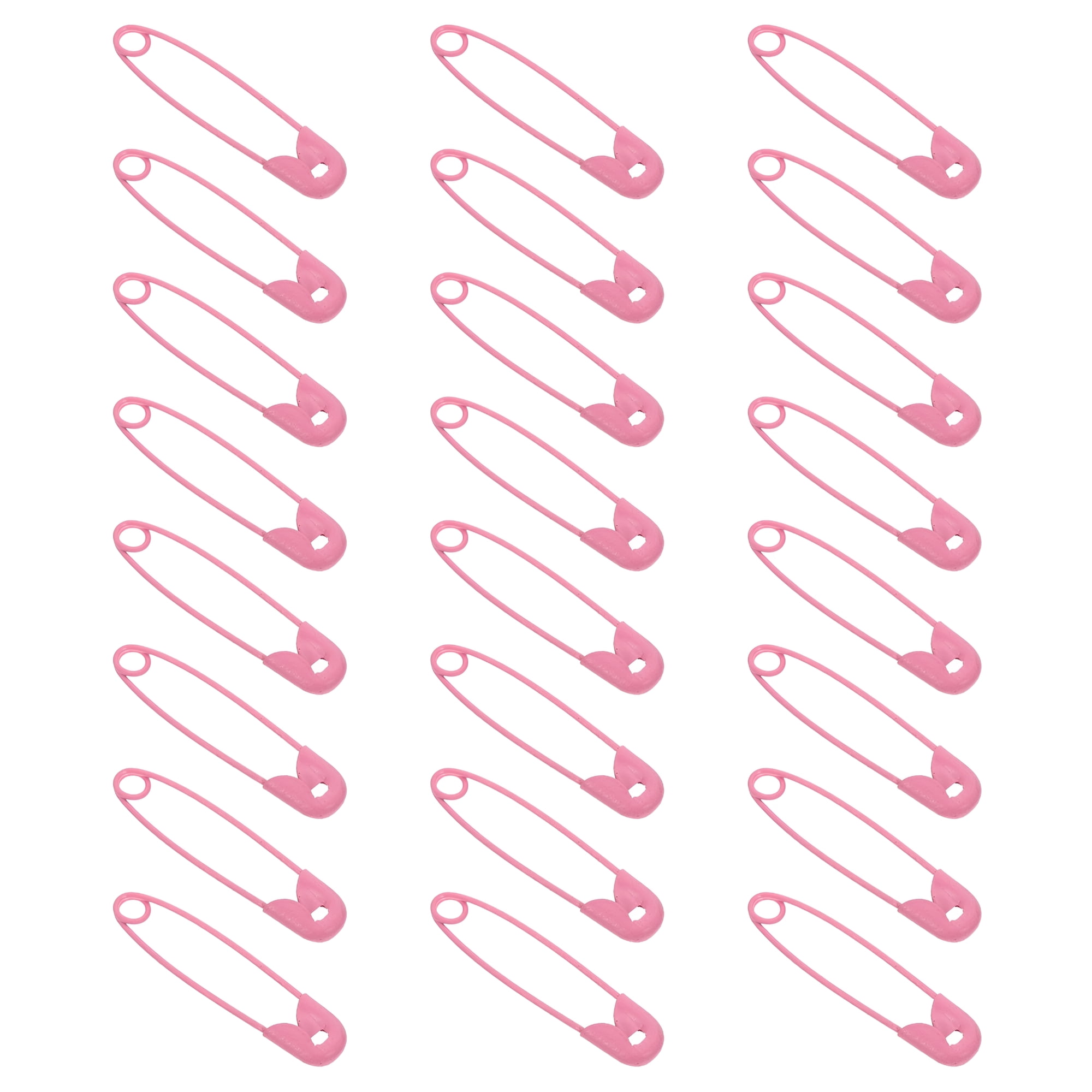 FACEGA Colored Pins 100 Pcs Safety Small Sewing Needles Hand Cloth Diaper Fasteners Iron Pink