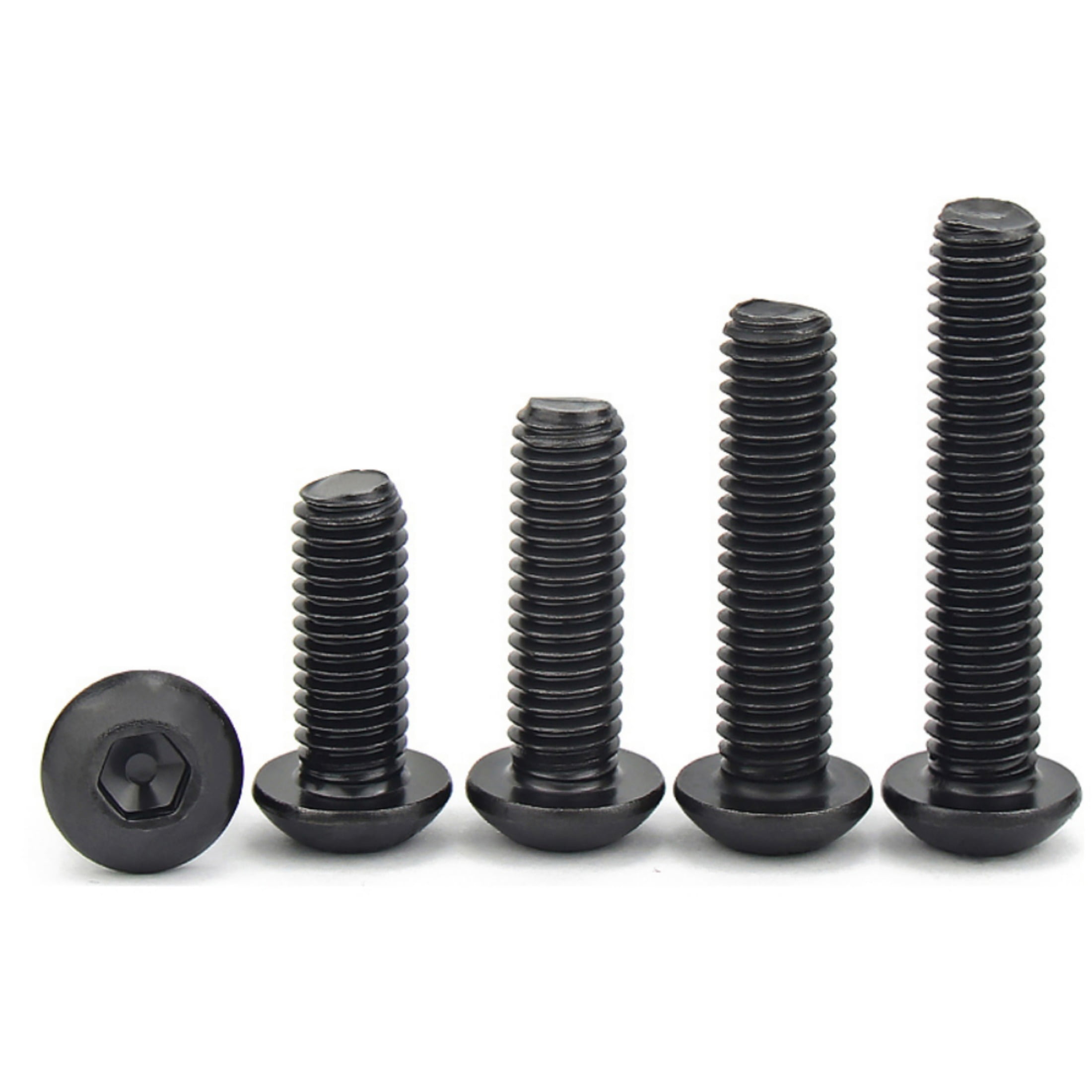 50 PCS Carbon Steel Inner Hexagonal Round Head Screw, M6x12mm ,Head thickness: 3.3mm.