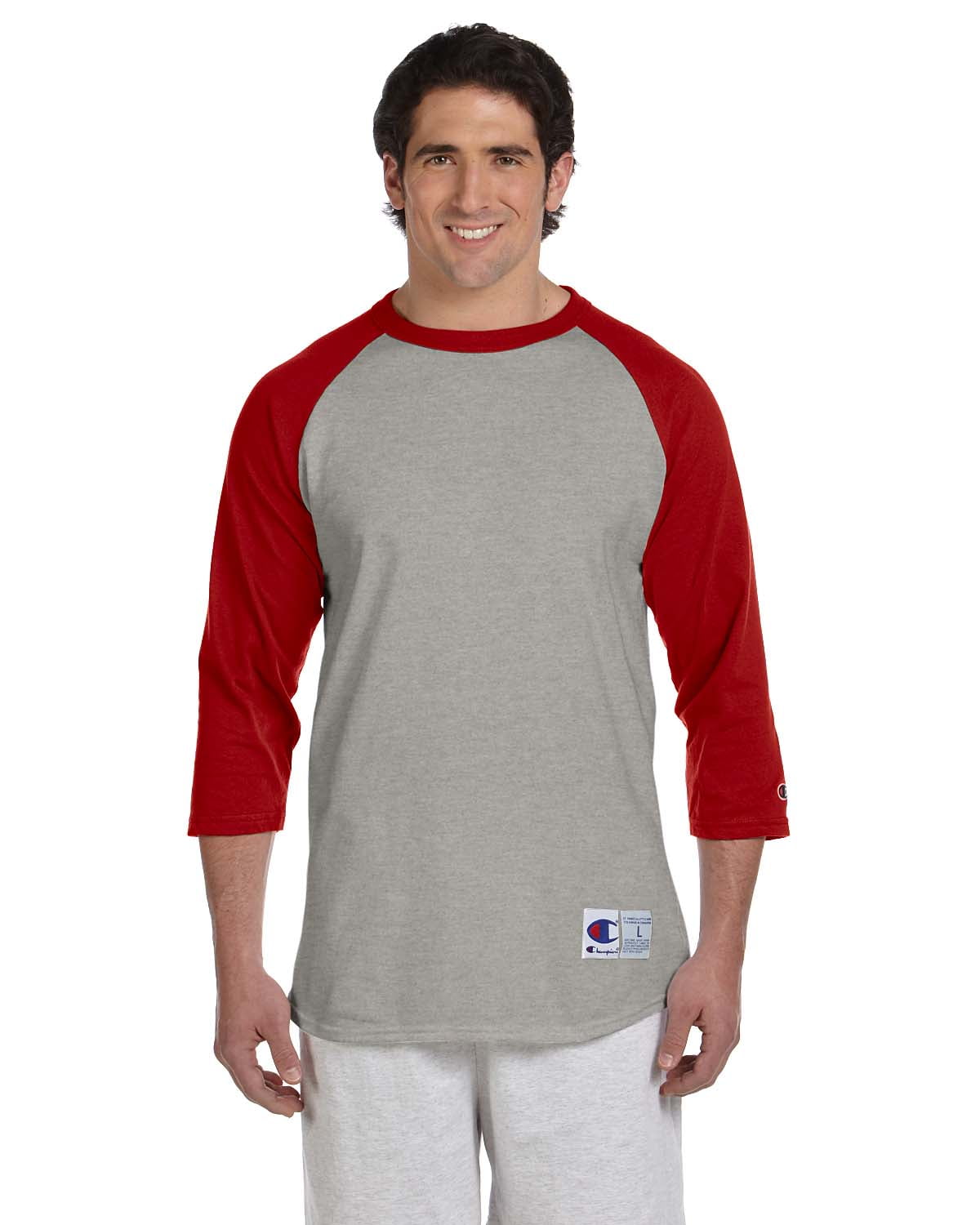 Champion Men's Three-Quarter Raglan Sleeve Baseball T-Shirt