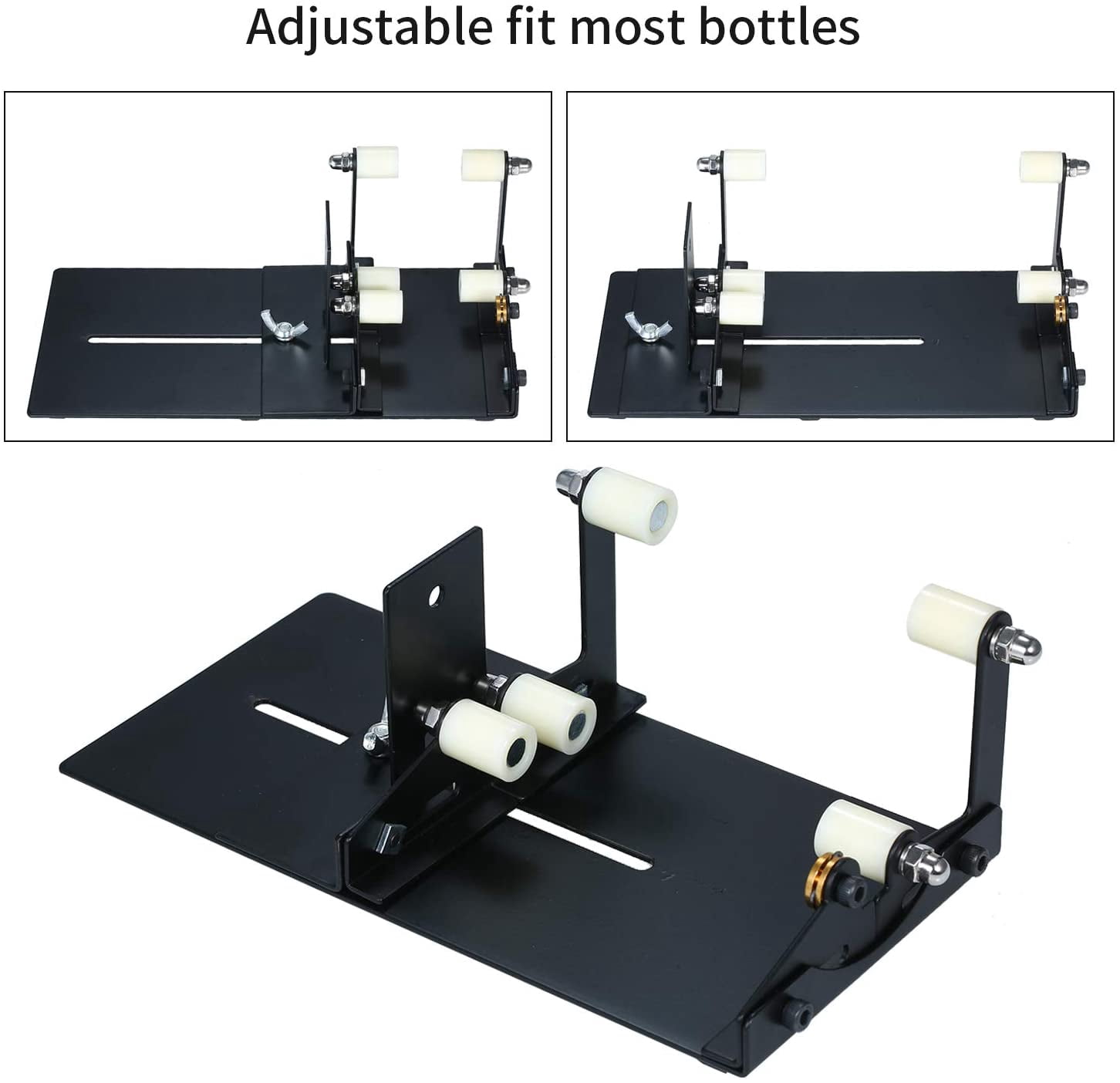 Bottle Cutter - Glass Bottle Cutting Tool, Square and Round Beer Glass Sculpture Cutter for DIY Glass Cutting - Metal Pad Bottle Holder with Cutting Accessories