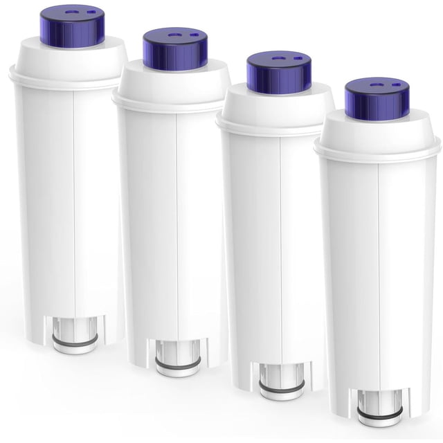 4-piece filter suitable for Delonghi Magnifica s - Dinamica ECAM - ETAM, EC, BC Series, descaler suitable for Delonghi, filter cartridge DLSC002