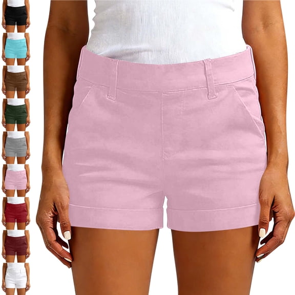 MLCDZ Womens Golf Shorts Quick Dry Elastic Waist Lightweight Breathable Loose Shorts with Pockets Hiking Seaside Vacation Short Pants