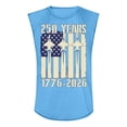 thumbnail image 3 of 250 Anniversary Tank Tops for Men United States American Flag Print Sleeveless Crew Neck Shirts Retro Graphic Relaxed Fit Summer Daily Wear Vest, Light Blue, #01 Light Blue, 3 of 3